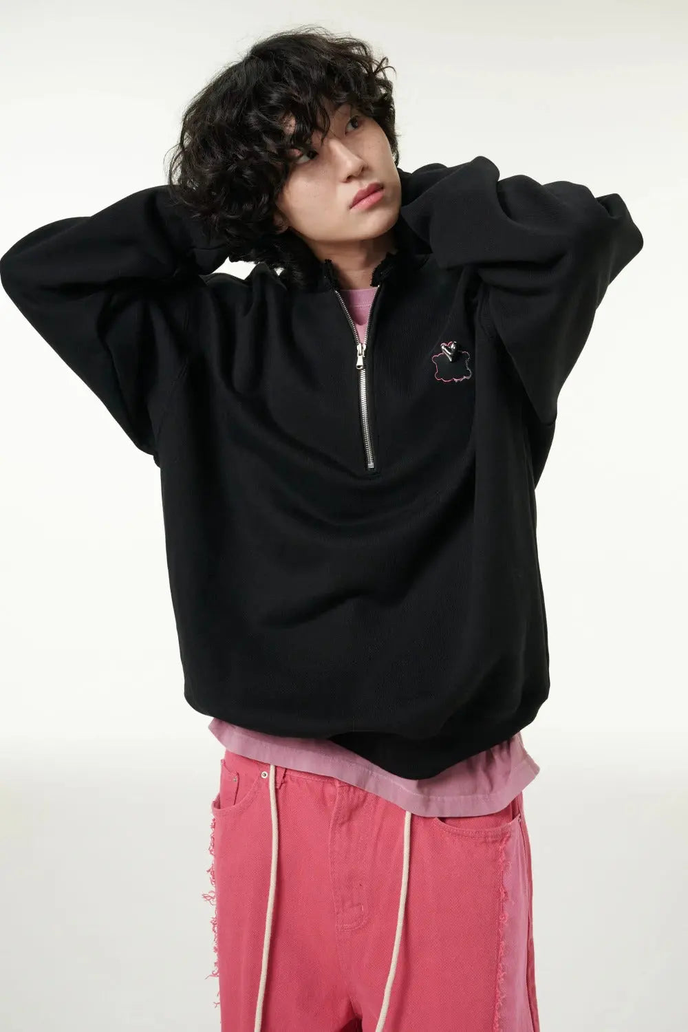 [CLOUD CAKE]Fashion Cloud Cake Symbol Half-Zip Sewatshirt Unisex-2