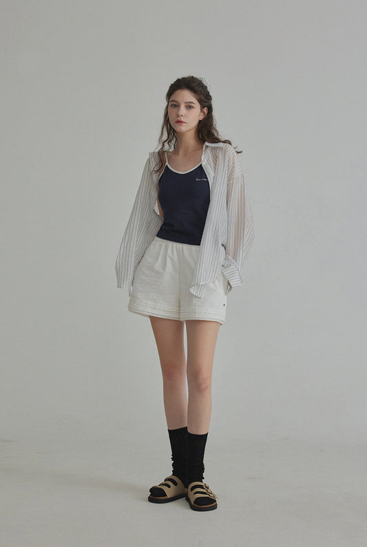 [TWEE] Benrit Oversized Stripe Shirt (with Scrunchie Set)-0