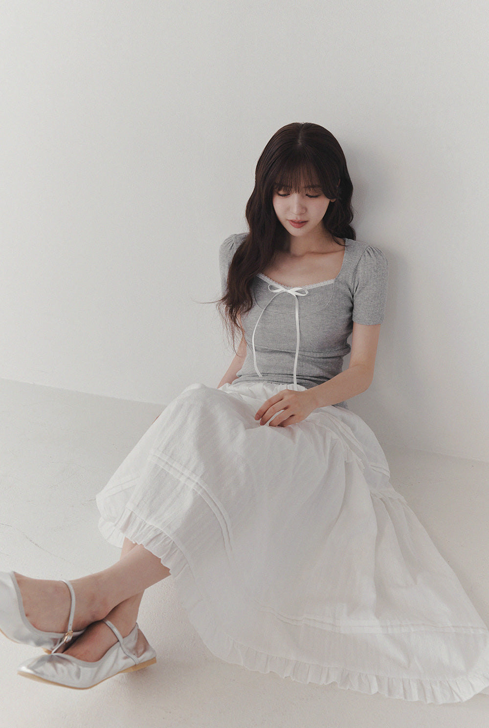 [TWEE] Lecheux Tie Lace Short-Sleeve T-Shirt-3