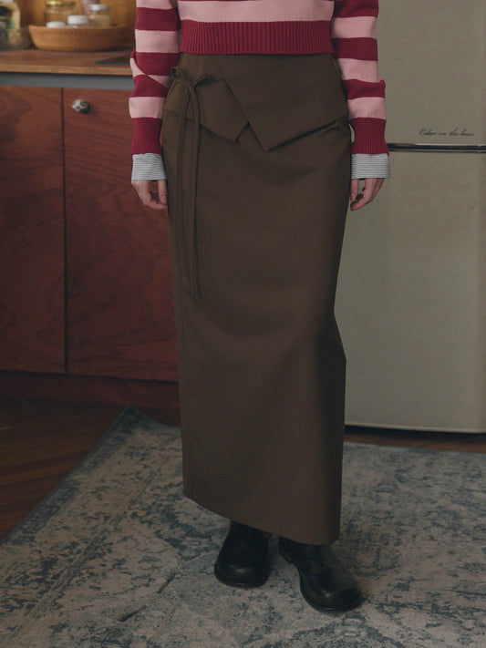 Lenk Layered Strap Maxi Long Skirt
