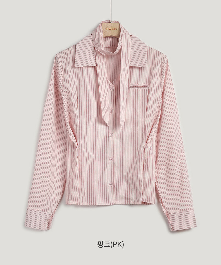 [TWEE] Varnish Tie Stripe Shirt-6