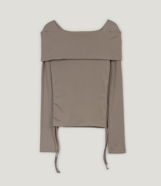 Dwin 2-Way Drape Strap Long Sleeve Tee