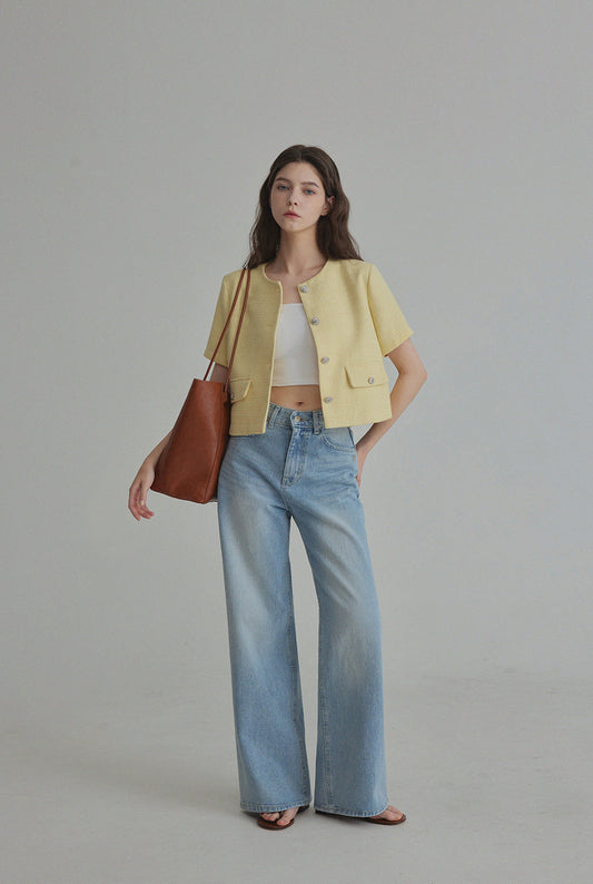Hermi Tweed Short Sleeve Jacket