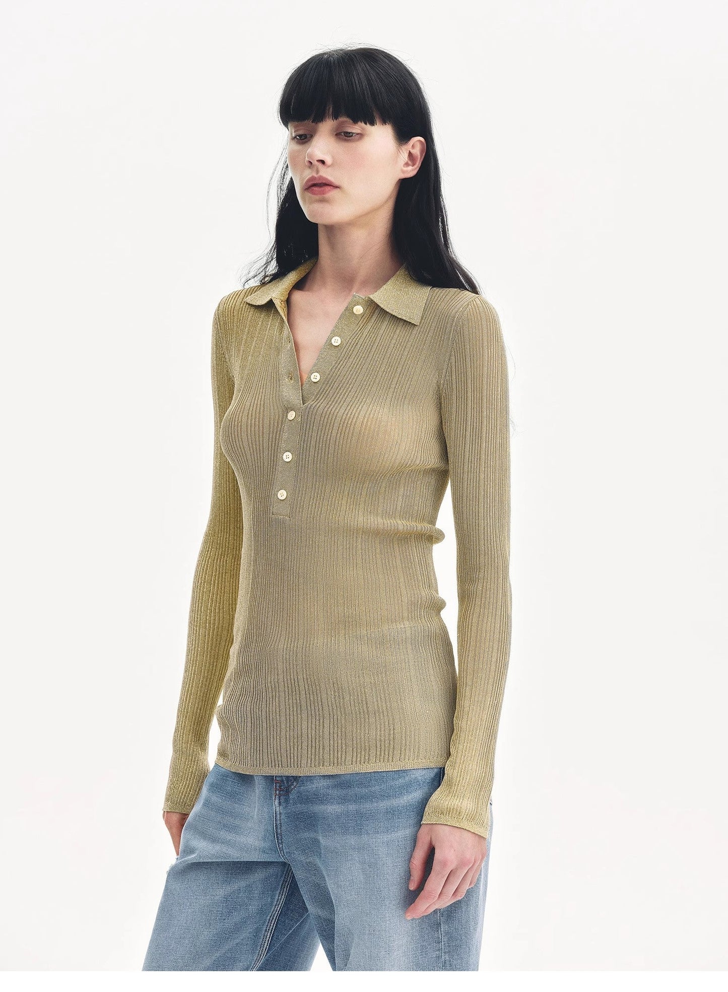 "Spring Inspiration" Retro Slim Fit POLO Neck Sweater-4