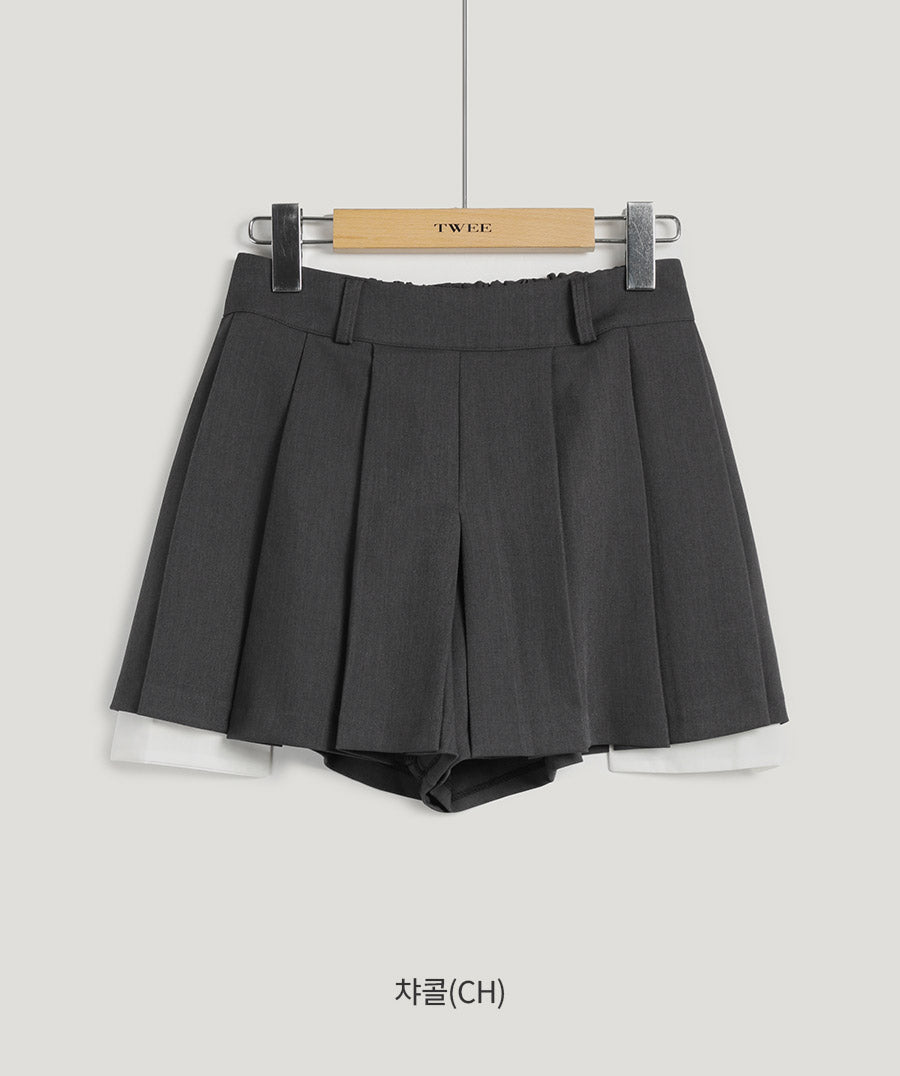 Elon Pintuck Mini Culotte Pants