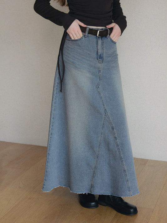 Korbit Denim Maxi Skirt