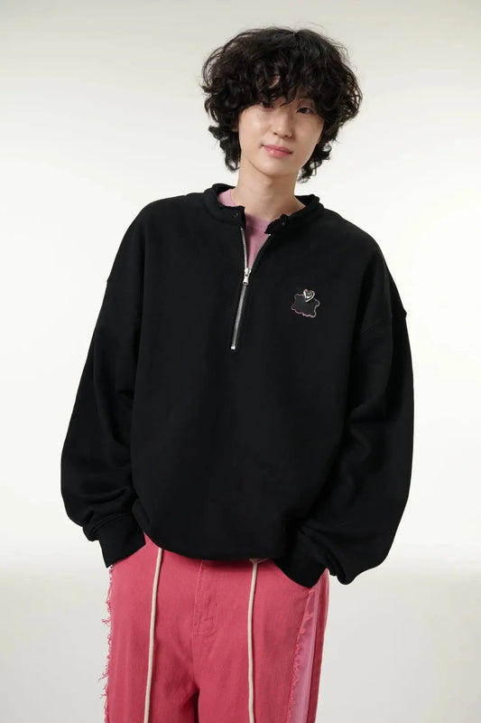 [CLOUD CAKE]Fashion Cloud Cake Symbol Half-Zip Sewatshirt Unisex-0
