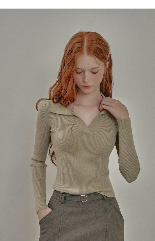 Sarasota Open Collar Golji Knit