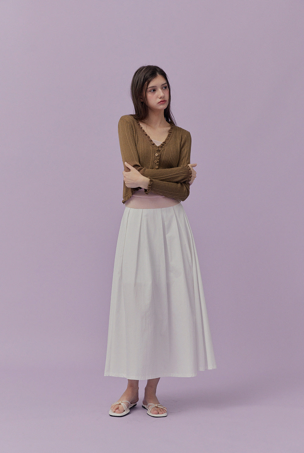 [TWEE] Soize ribbed frill cardigan-3