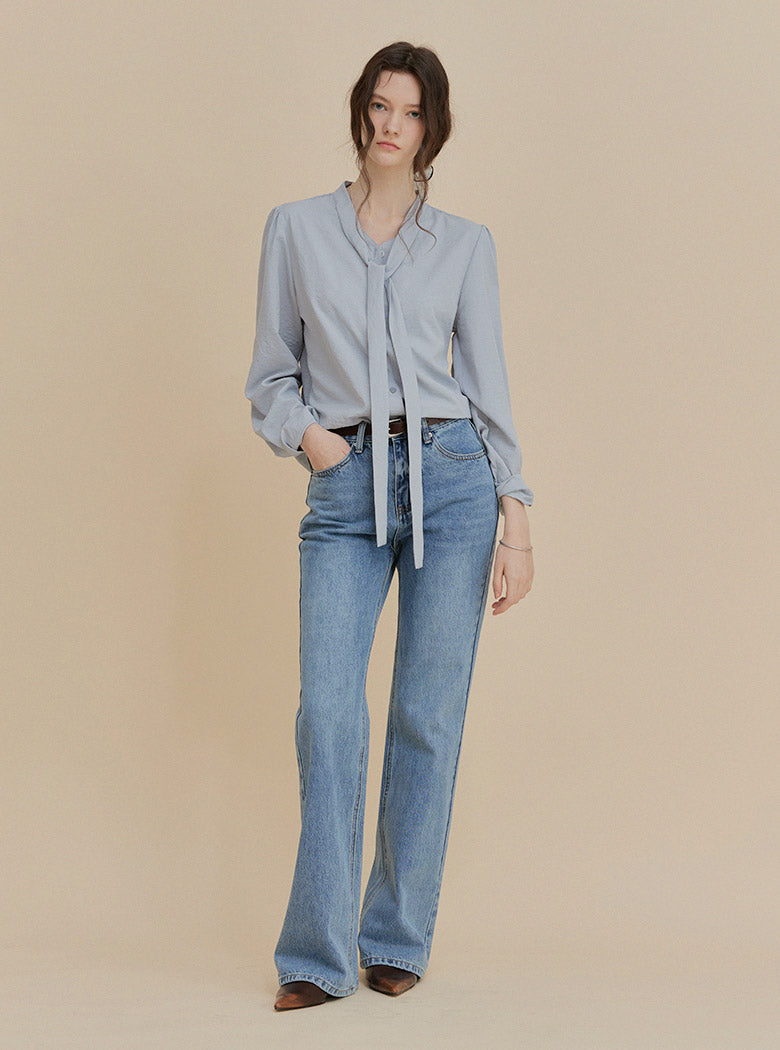 [TWEE] Piel Tie V Blouse-0