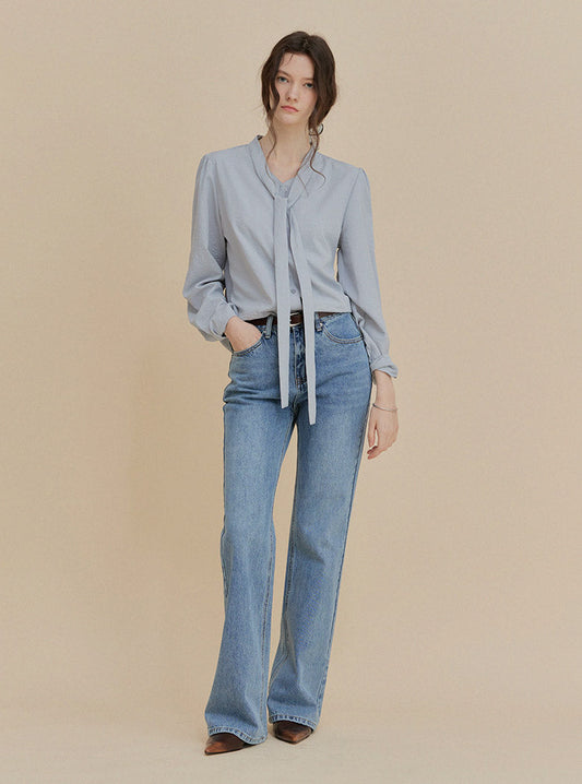 [TWEE] Piel Tie V Blouse-0