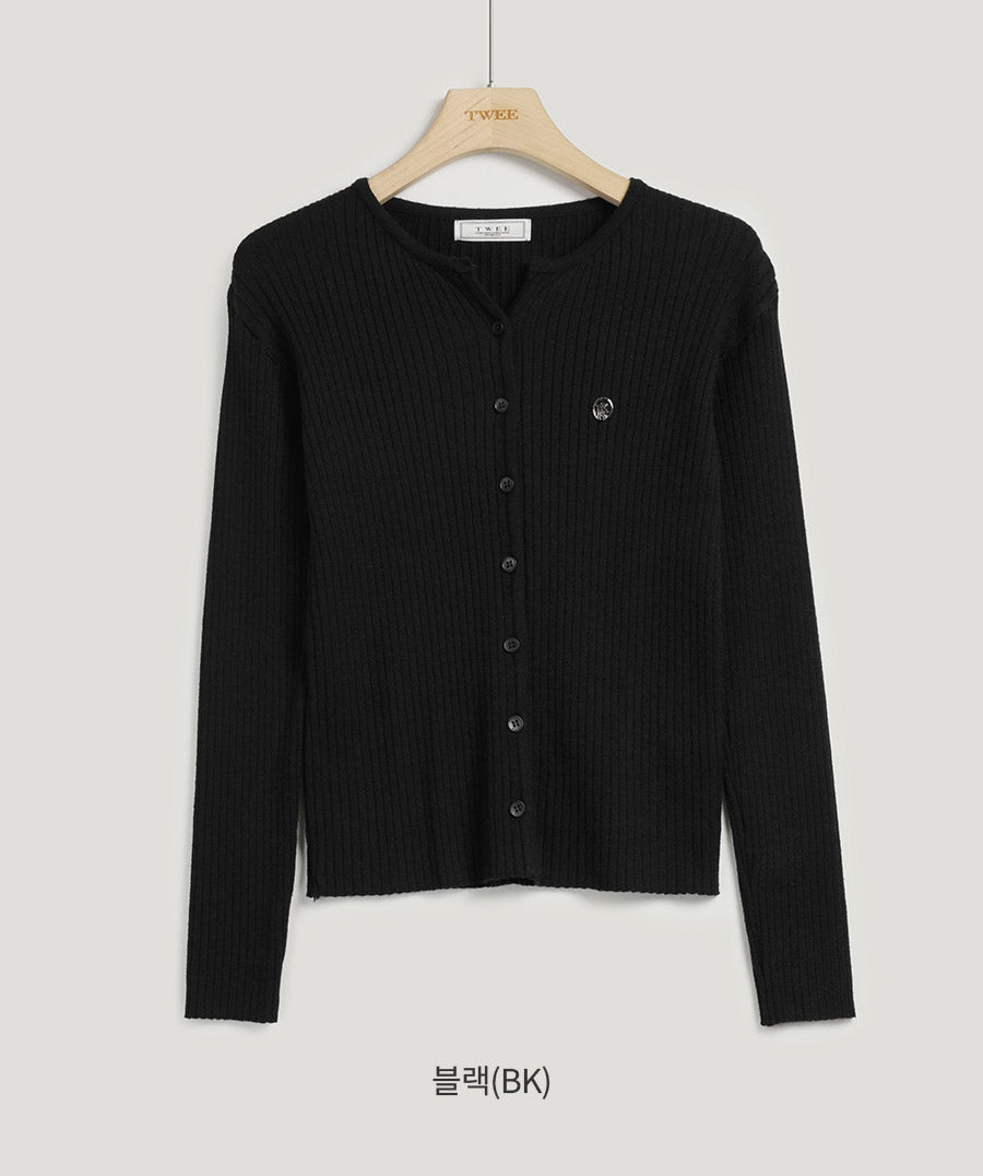 [TWEE] Elvid Symbol Ribbed Cardigan-4