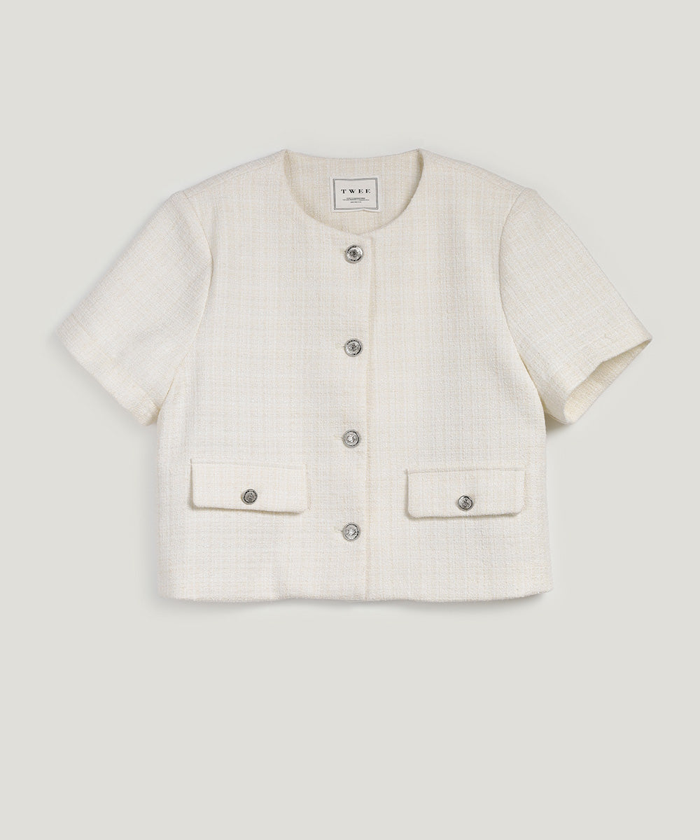 Hermi Tweed Short Sleeve Jacket
