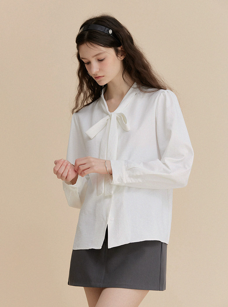 [TWEE] Piel Tie V Blouse-3