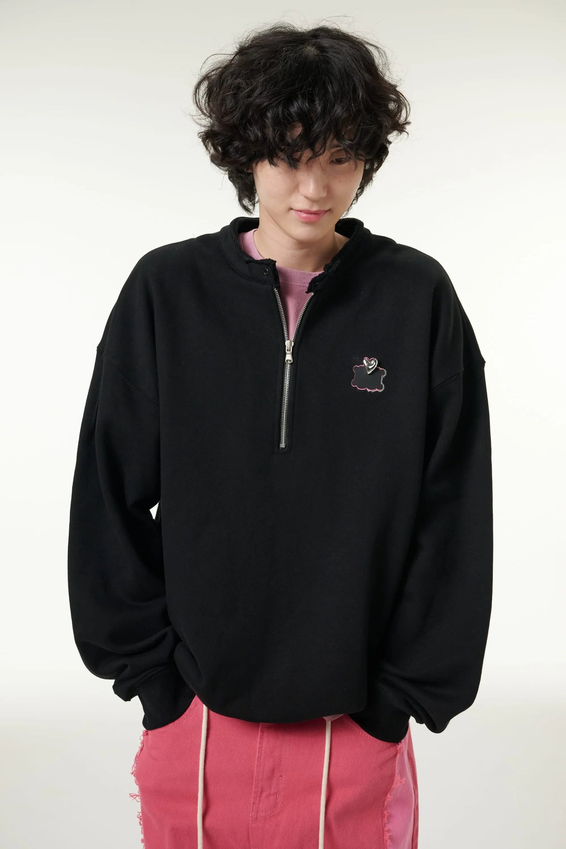 [CLOUD CAKE]Fashion Cloud Cake Symbol Half-Zip Sewatshirt Unisex-3