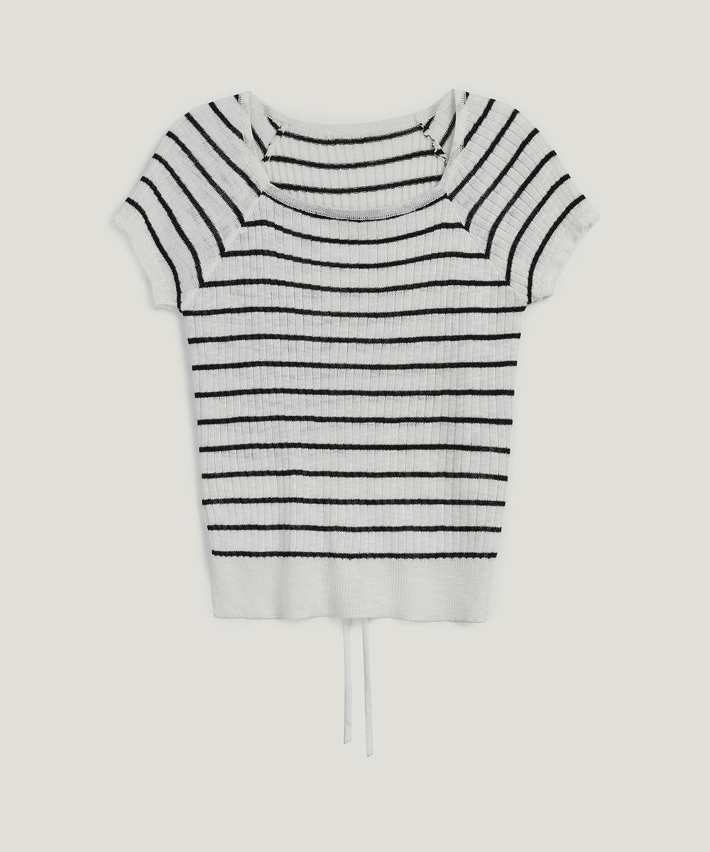 [TWEE] Owen Striped Back-Slit Knit-6