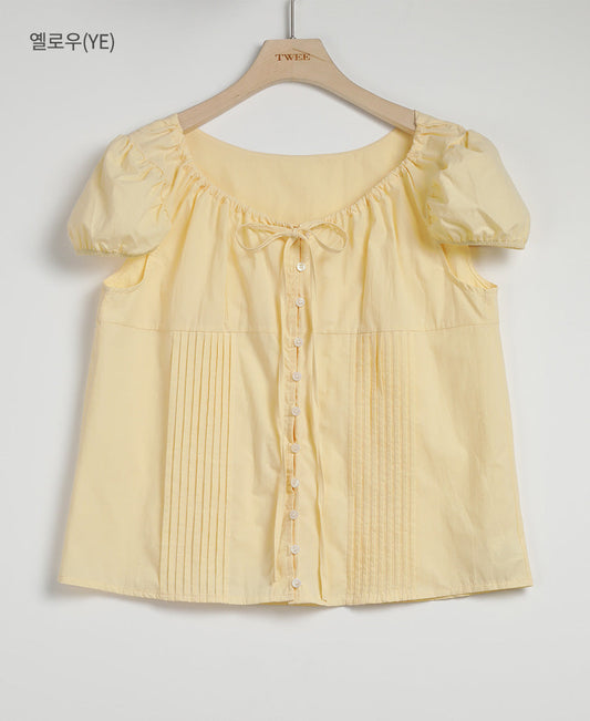 Euphoria puff short sleeve blouse