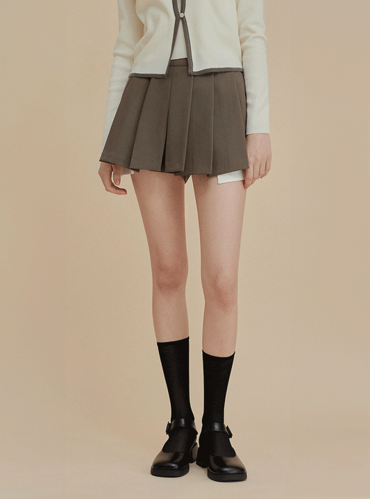 Elon Pintuck Mini Culotte Pants