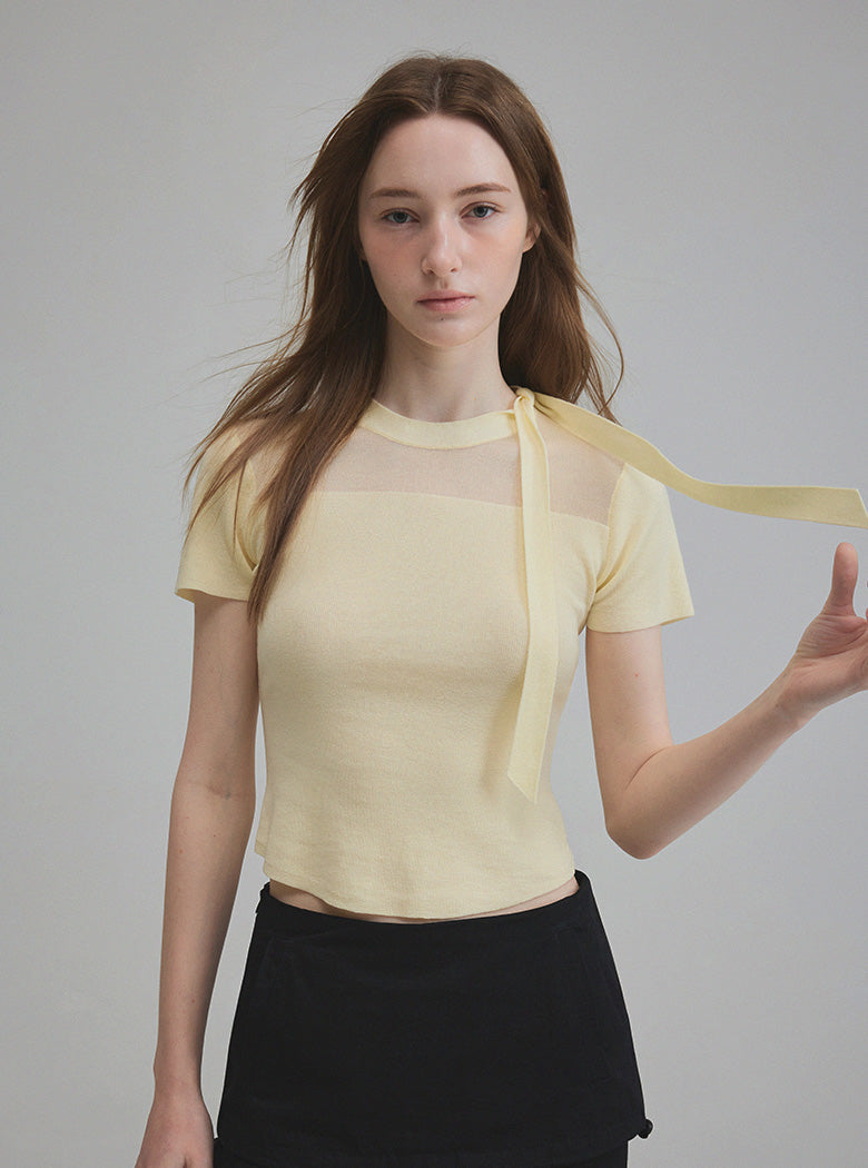 [TWEE] Mellive Sheer Contrast Slim Half Knit-4