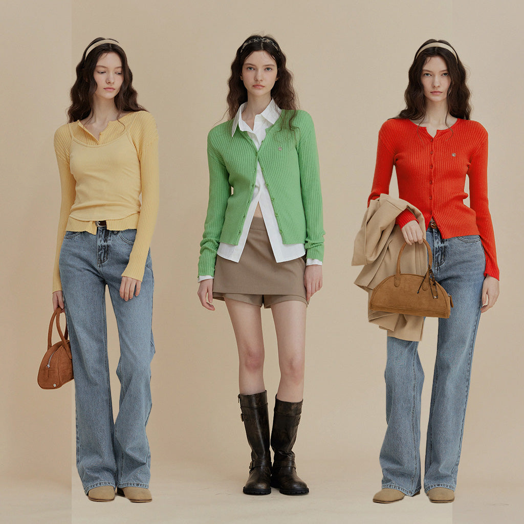 [TWEE] Elvid Symbol Ribbed Cardigan-1