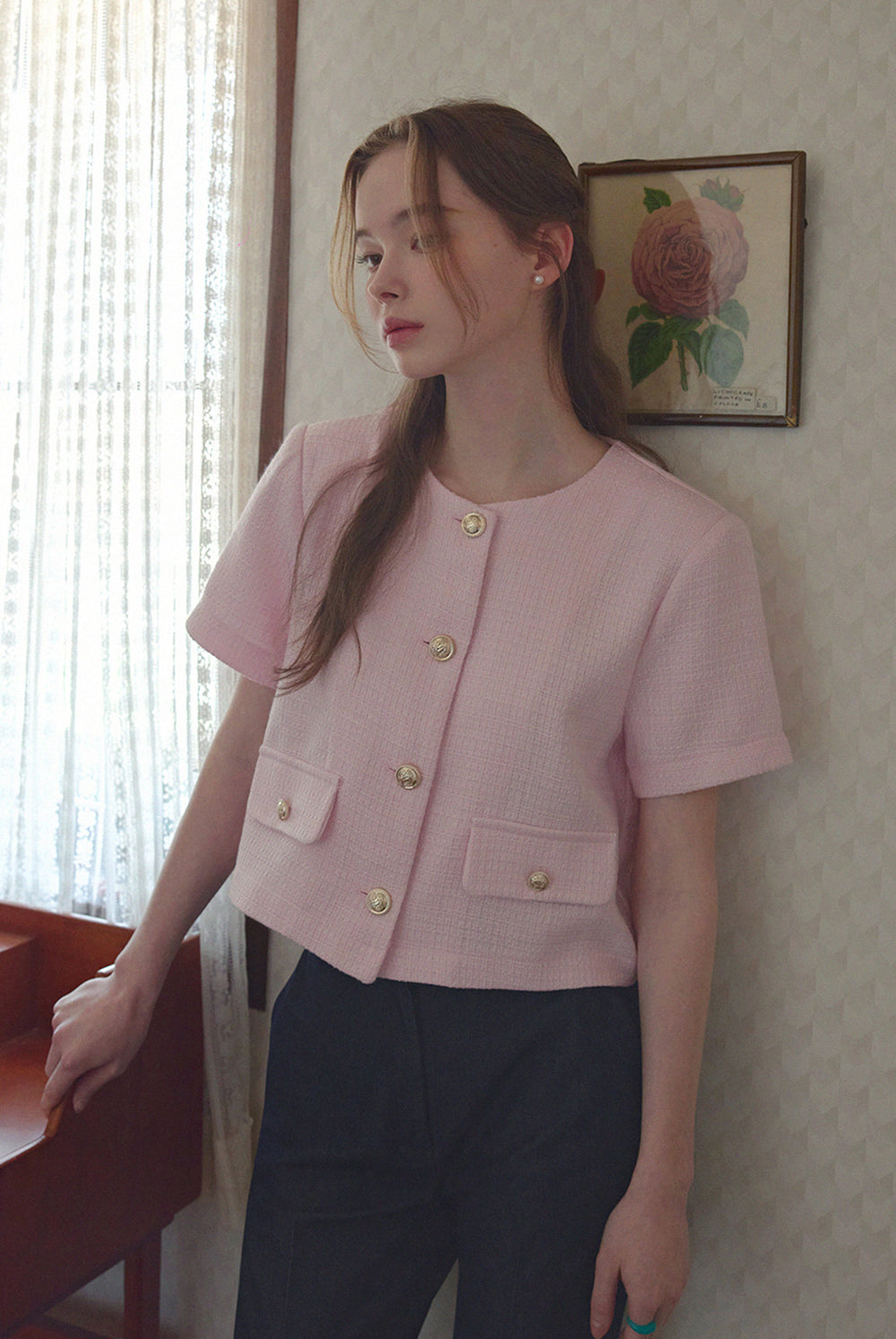Hermi Tweed Short Sleeve Jacket