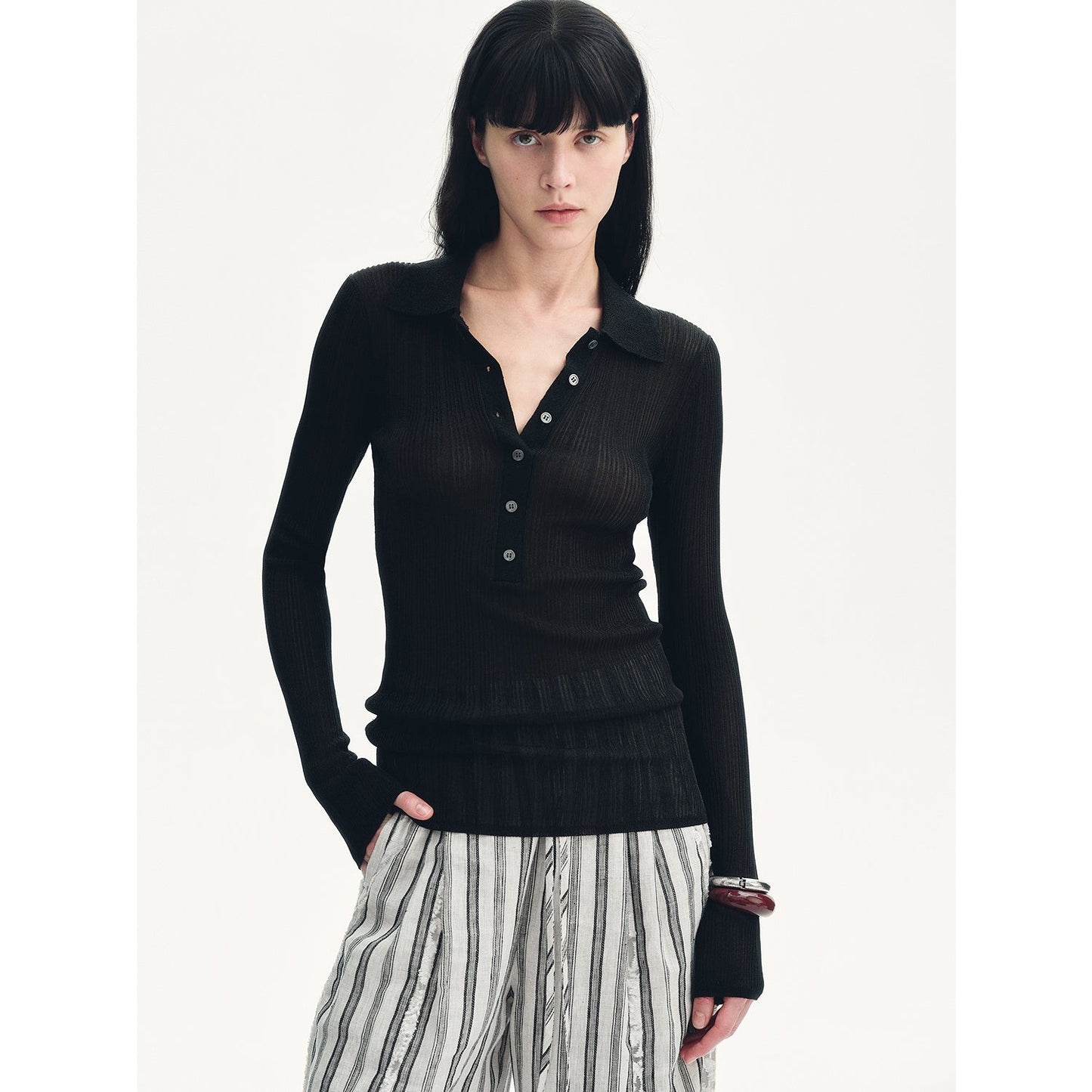 "Spring Inspiration" Retro Slim Fit POLO Neck Sweater-5