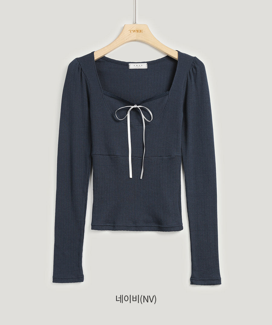 [TWEE] Leche Tie Lace T-Shirt-5