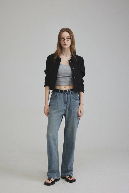 Teny Vintage-Wash Straight Denim