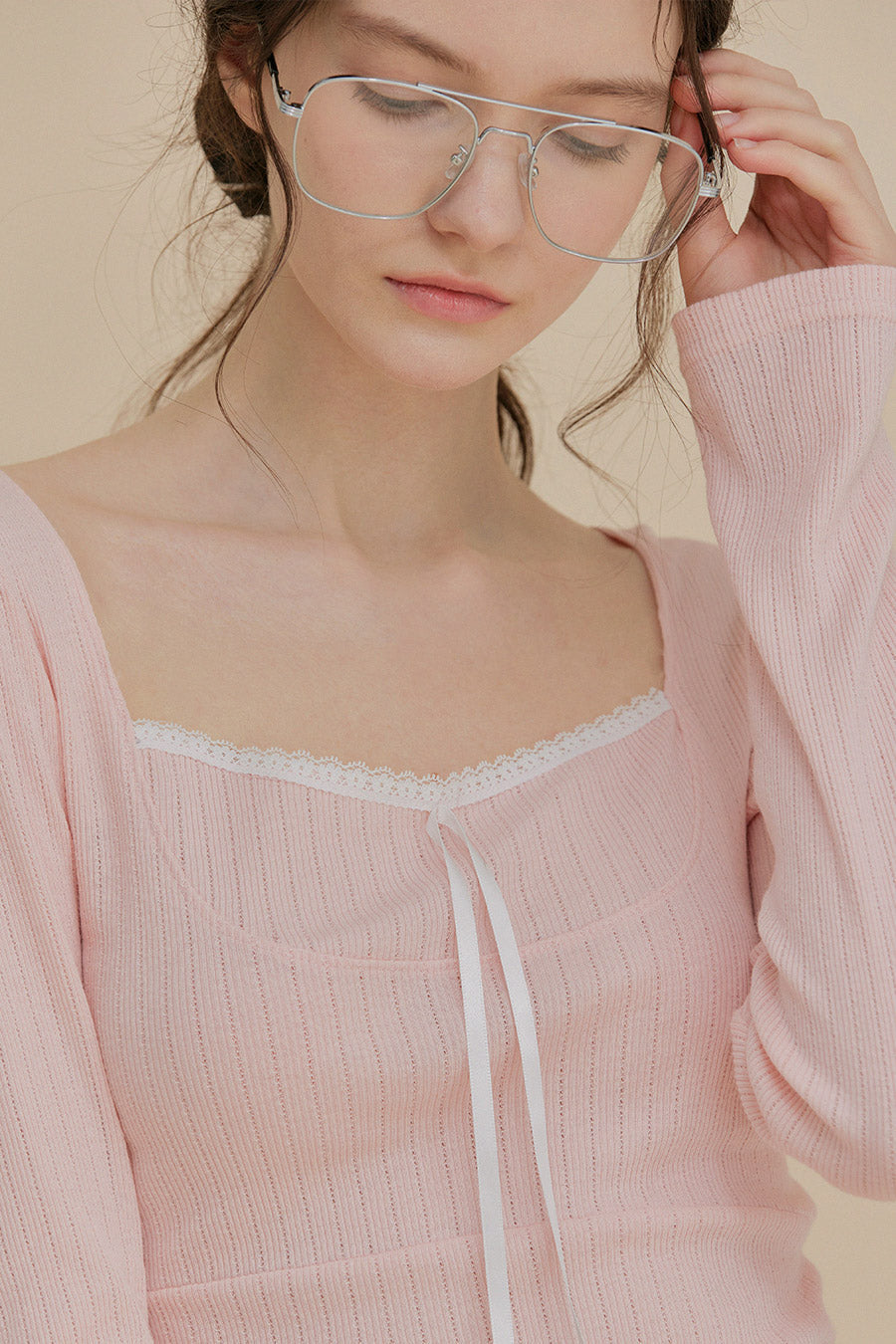 [TWEE] Leche Tie Lace T-Shirt-3