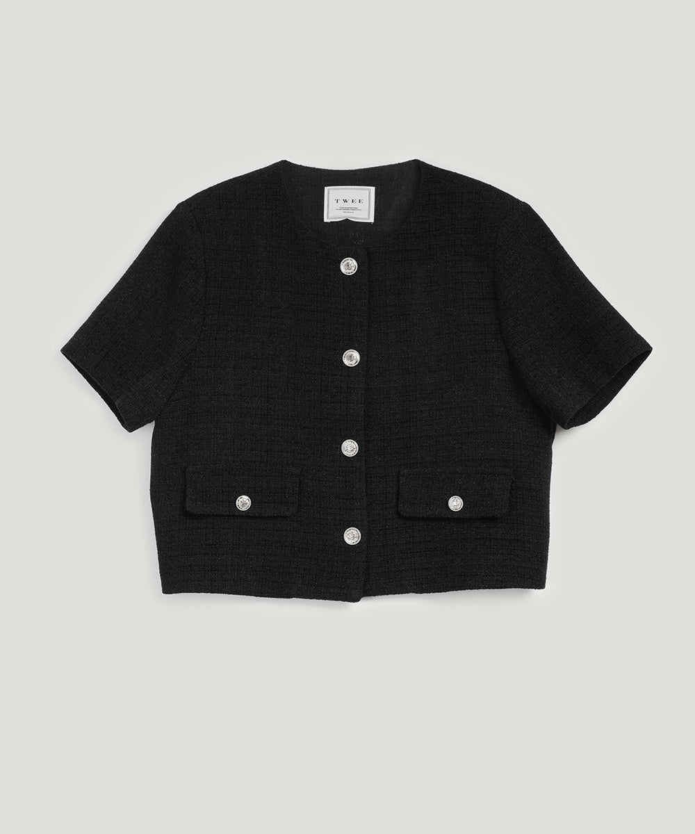 Hermi Tweed Short Sleeve Jacket