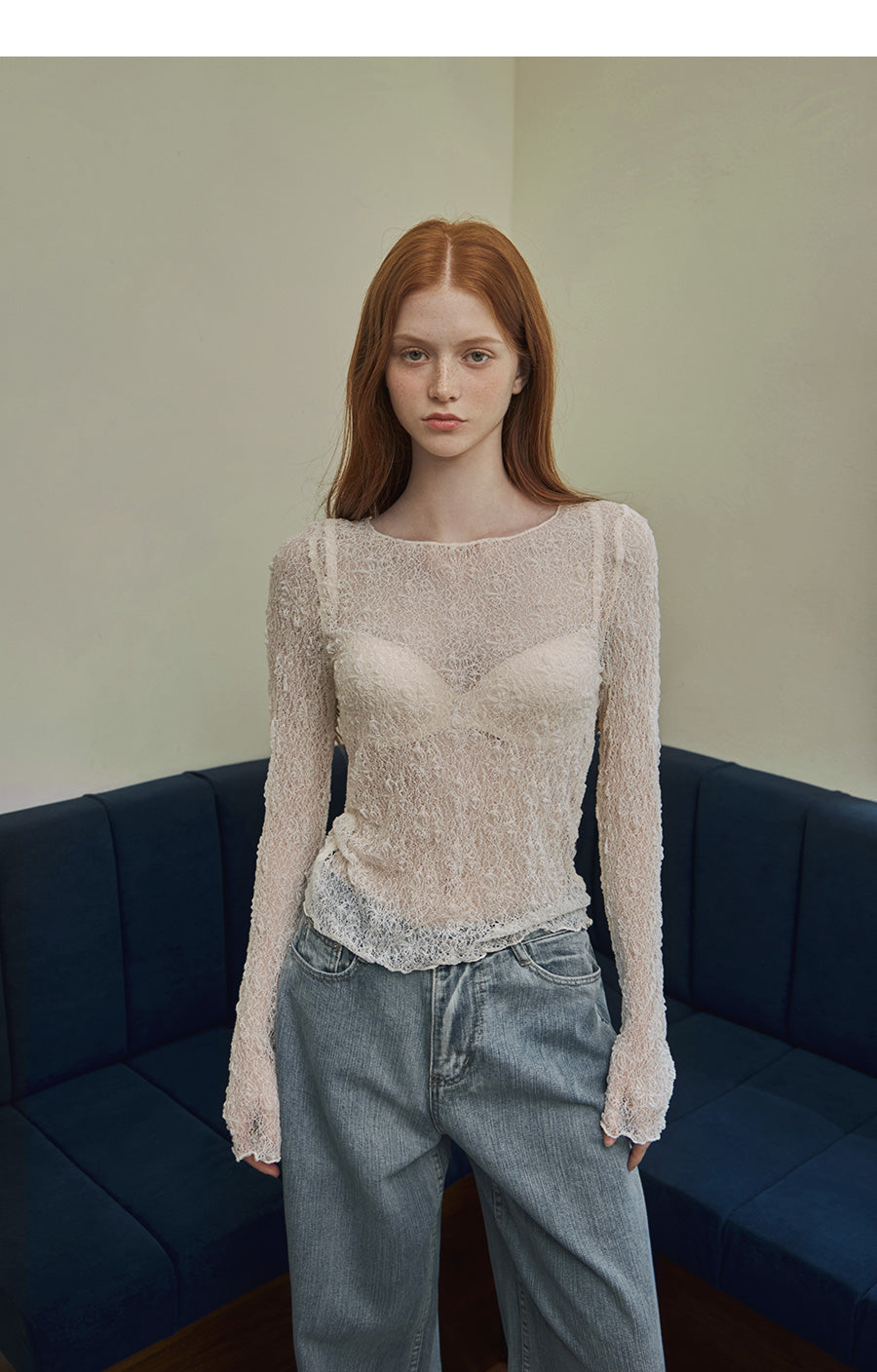 [TWEE] Evernon lace see-through t-shirt-1