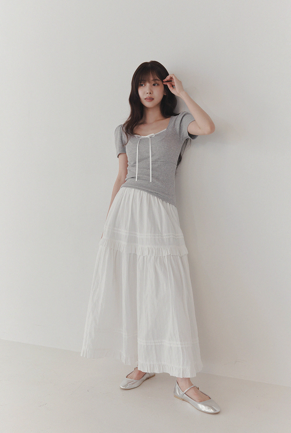 [TWEE] Lecheux Tie Lace Short-Sleeve T-Shirt-1