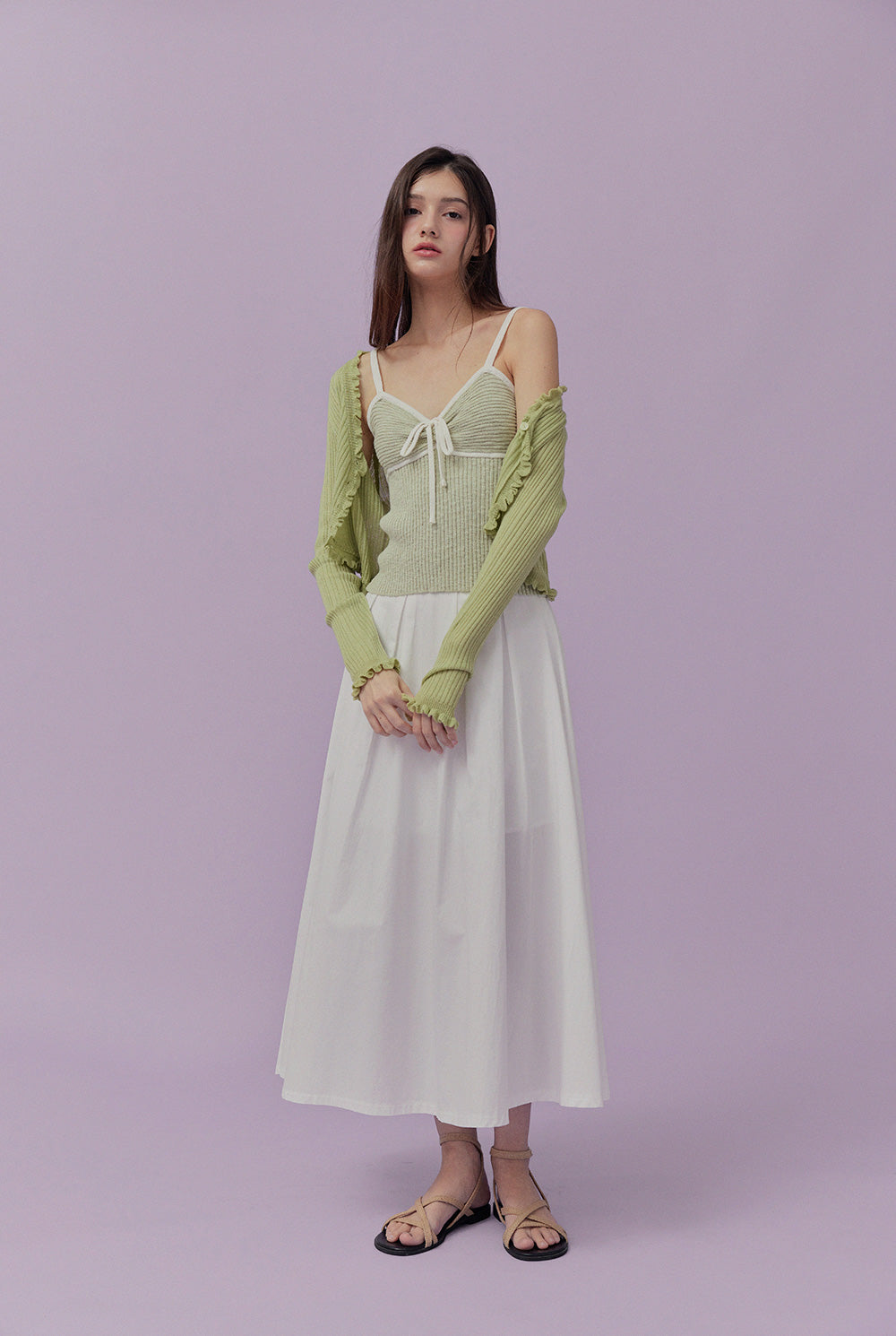 [TWEE] Soize ribbed frill cardigan-0