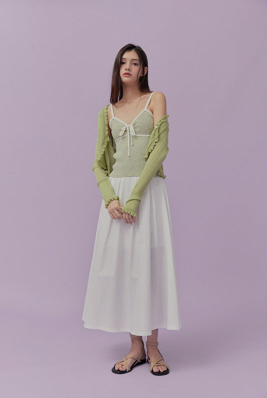 [TWEE] Soize ribbed frill cardigan-0