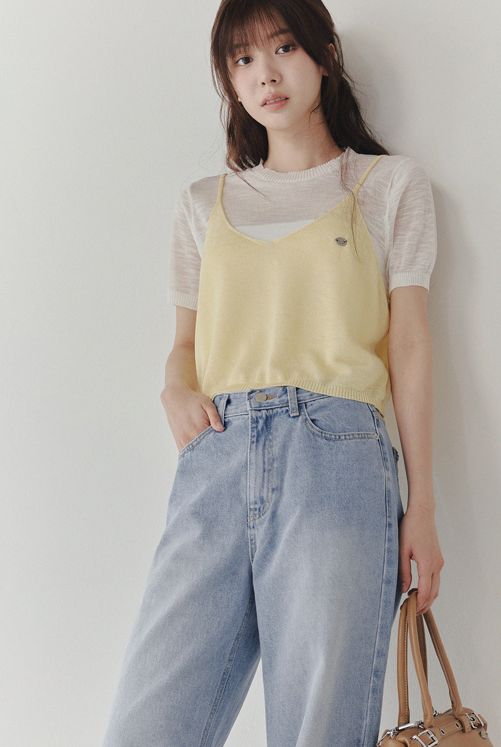 [TWEE] Nihe Colorblock Knit Sleeveless Set-1