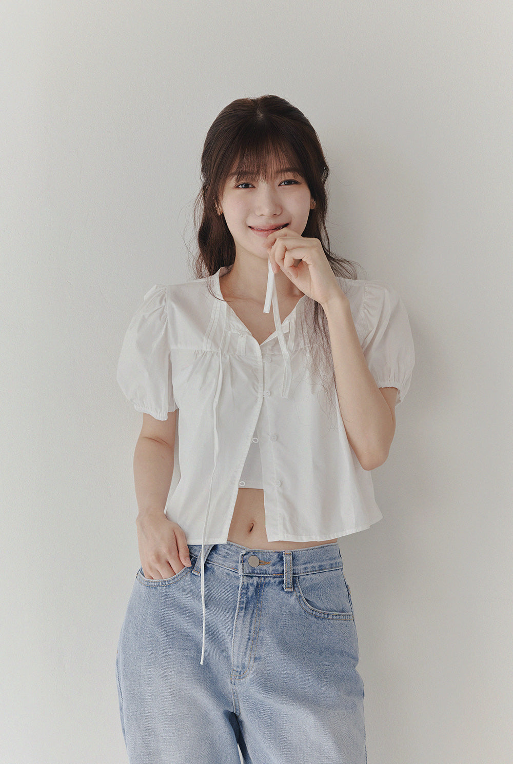 [TWEE] Peral Puff Button Blouse