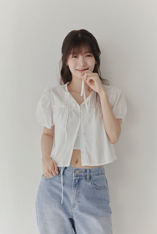 [TWEE] Peral Puff Button Blouse