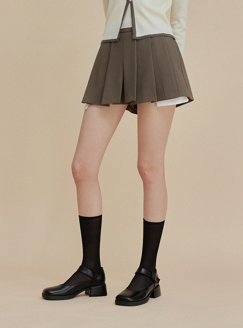 Elon Pintuck Mini Culotte Pants