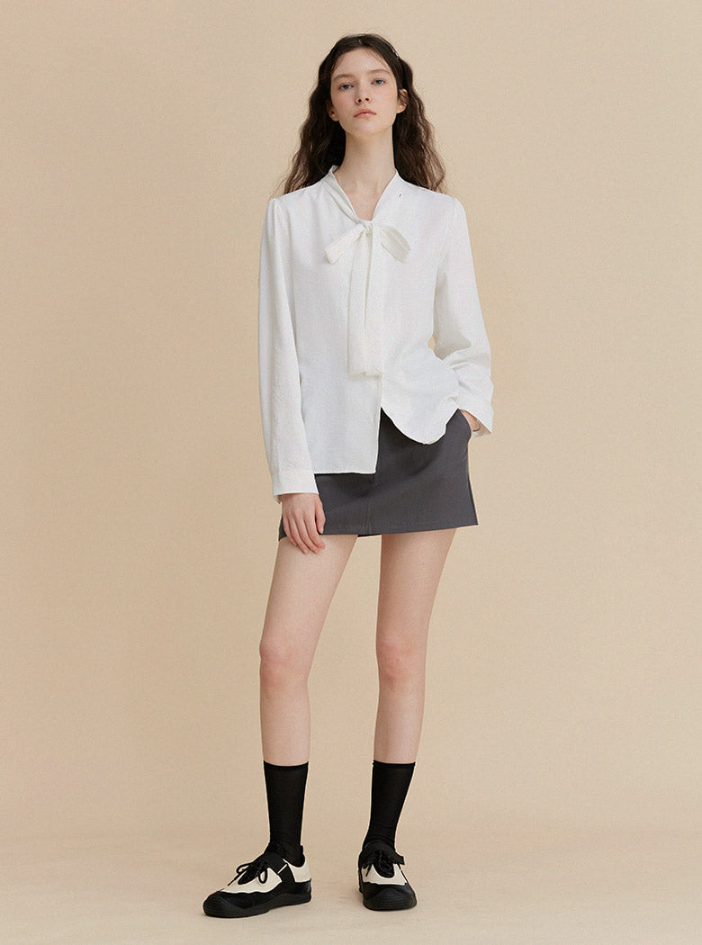 [TWEE] Piel Tie V Blouse-1