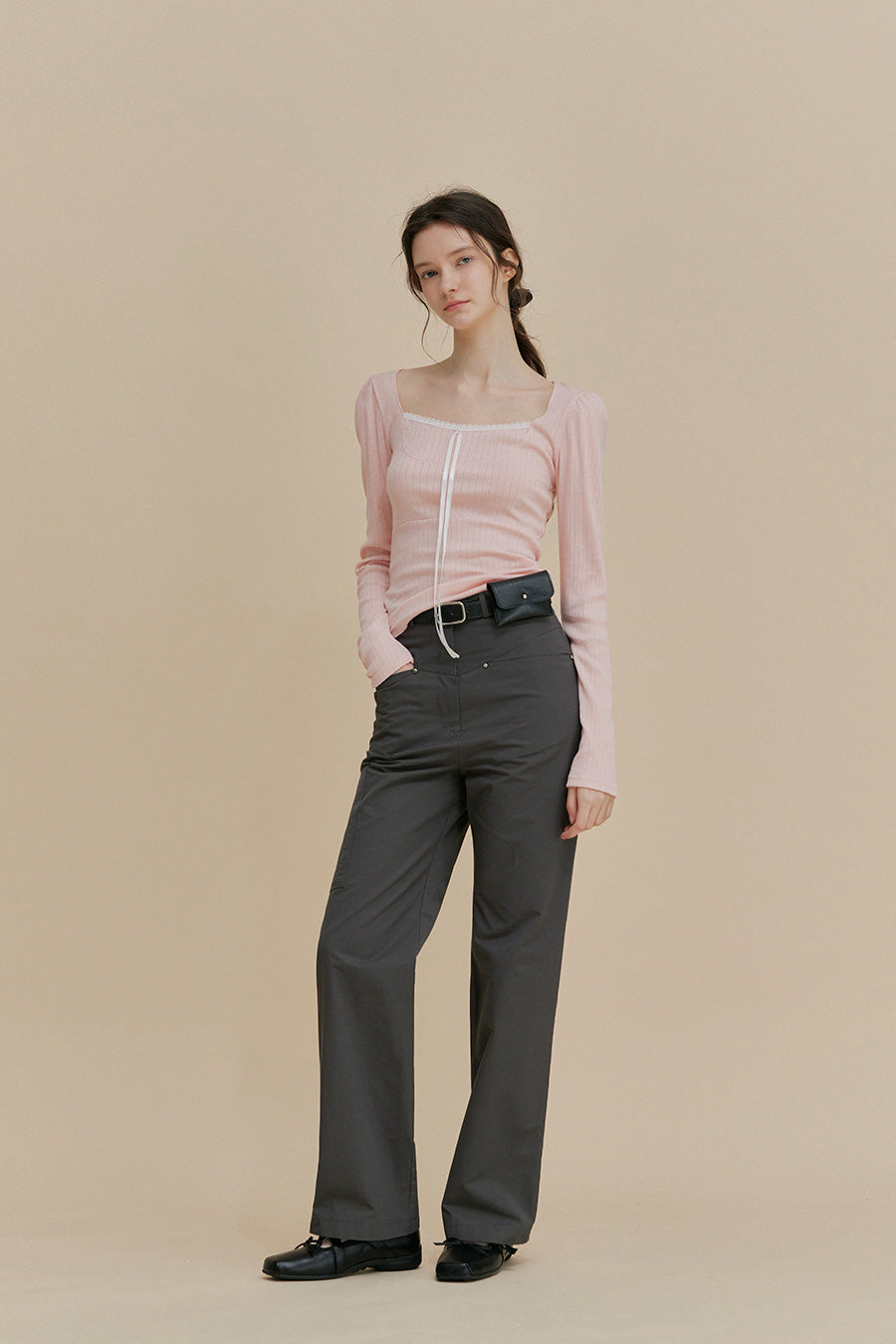 [TWEE] Leche Tie Lace T-Shirt-0