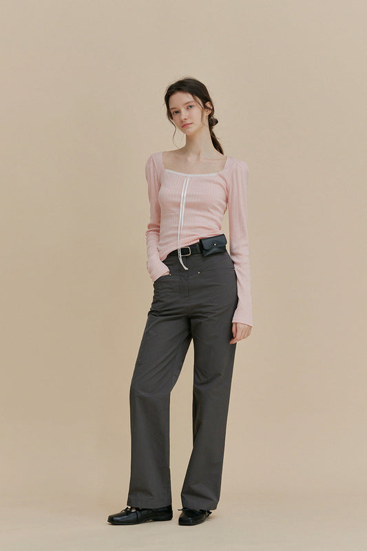 [TWEE] Leche Tie Lace T-Shirt-0