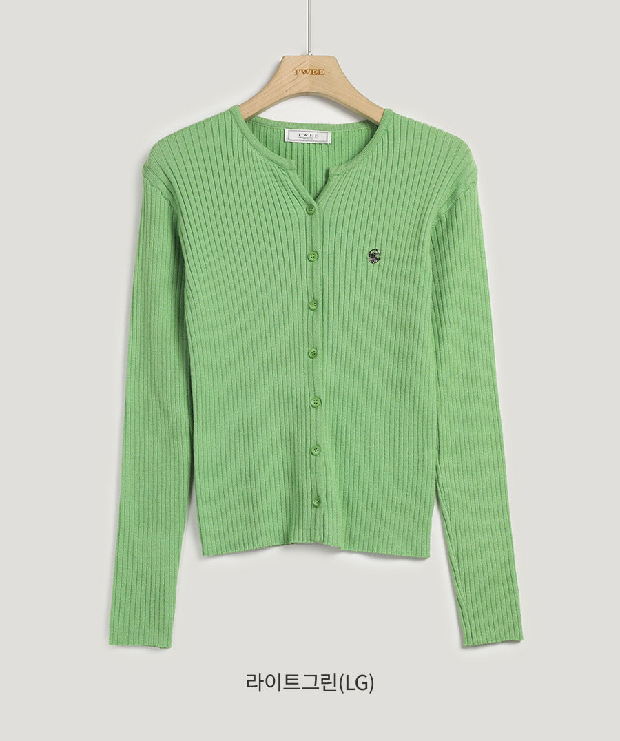 [TWEE] Elvid Symbol Ribbed Cardigan-7