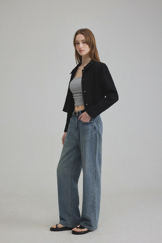 Teny Vintage-Wash Straight Denim