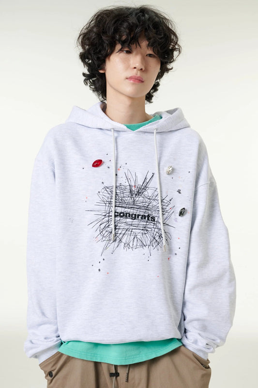 [CLOUD CAKE] Fashion Cloud Cake Fluffy Hoodie Light Gray  Unisex-0