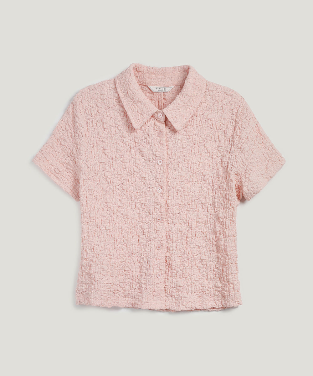 [TWEE] Billet Flower Lace Collar Blouse-5