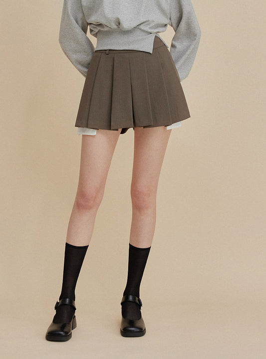 Elon Pintuck Mini Culotte Pants
