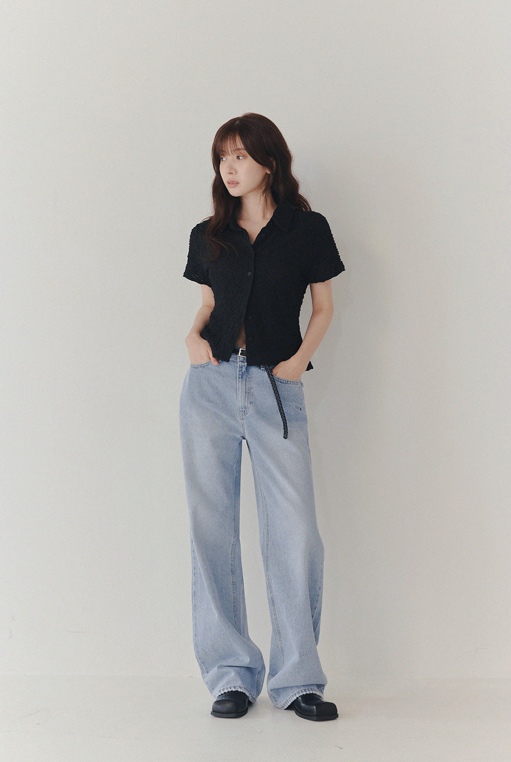 [TWEE] Billet Flower Lace Collar Blouse-1