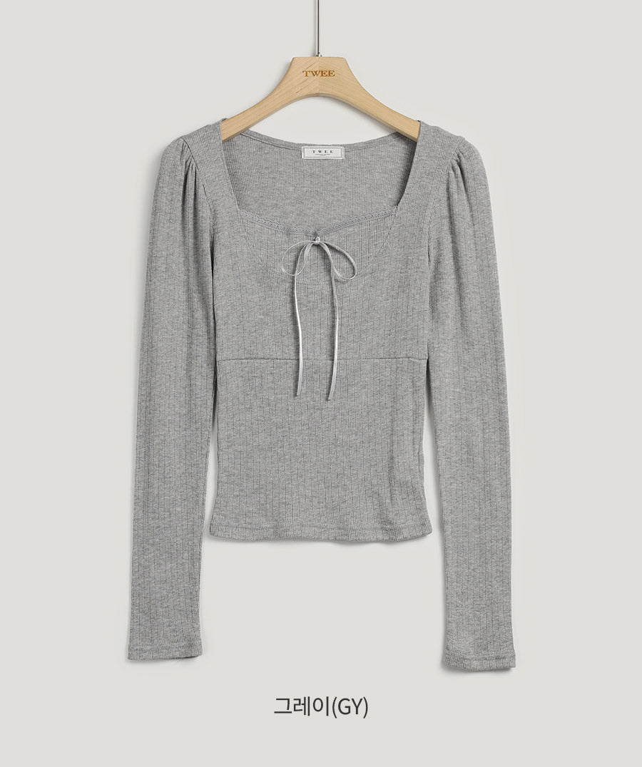 [TWEE] Leche Tie Lace T-Shirt-7