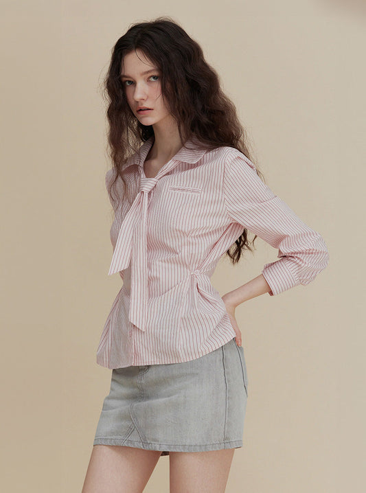[TWEE] Varnish Tie Stripe Shirt-0